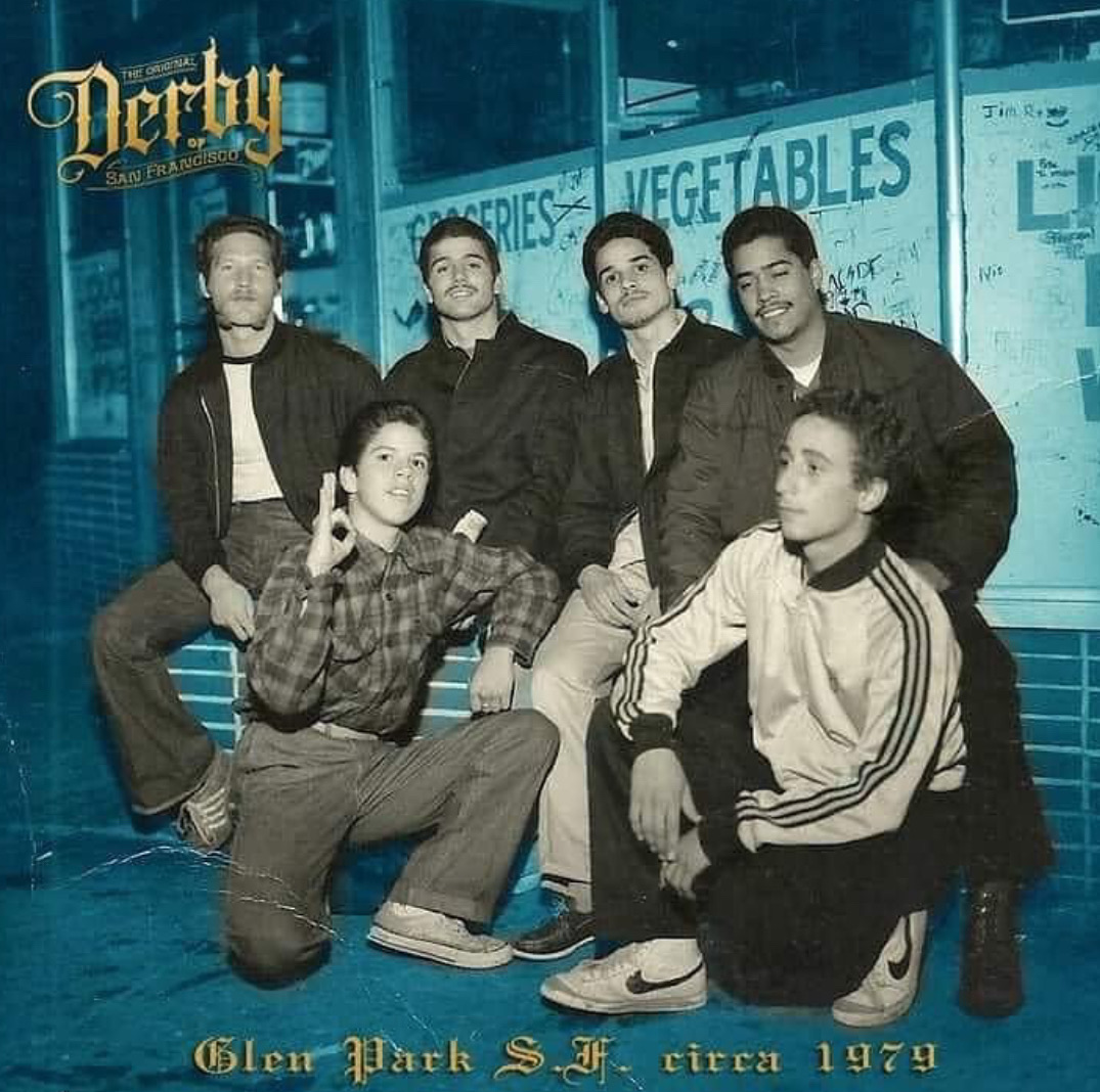 Group of young men from Glen Park San Francisco 1979 in classic Derby Jackets