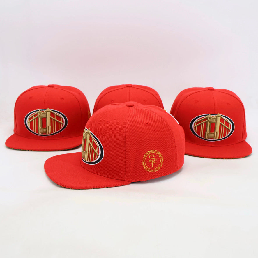 Oval Bridge Red Snapback