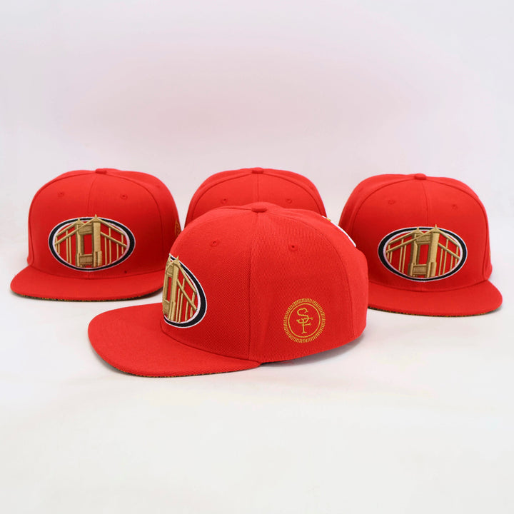 Oval Bridge Red Snapback