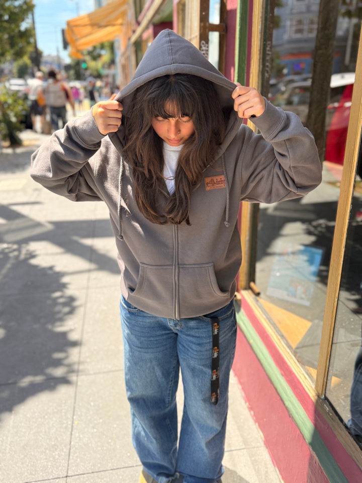 Zip-Up Charcoal Hoodie