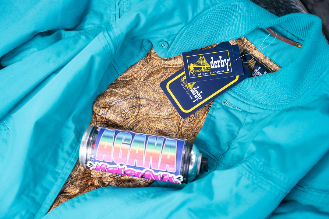 300 Aqua With Gold Paisley