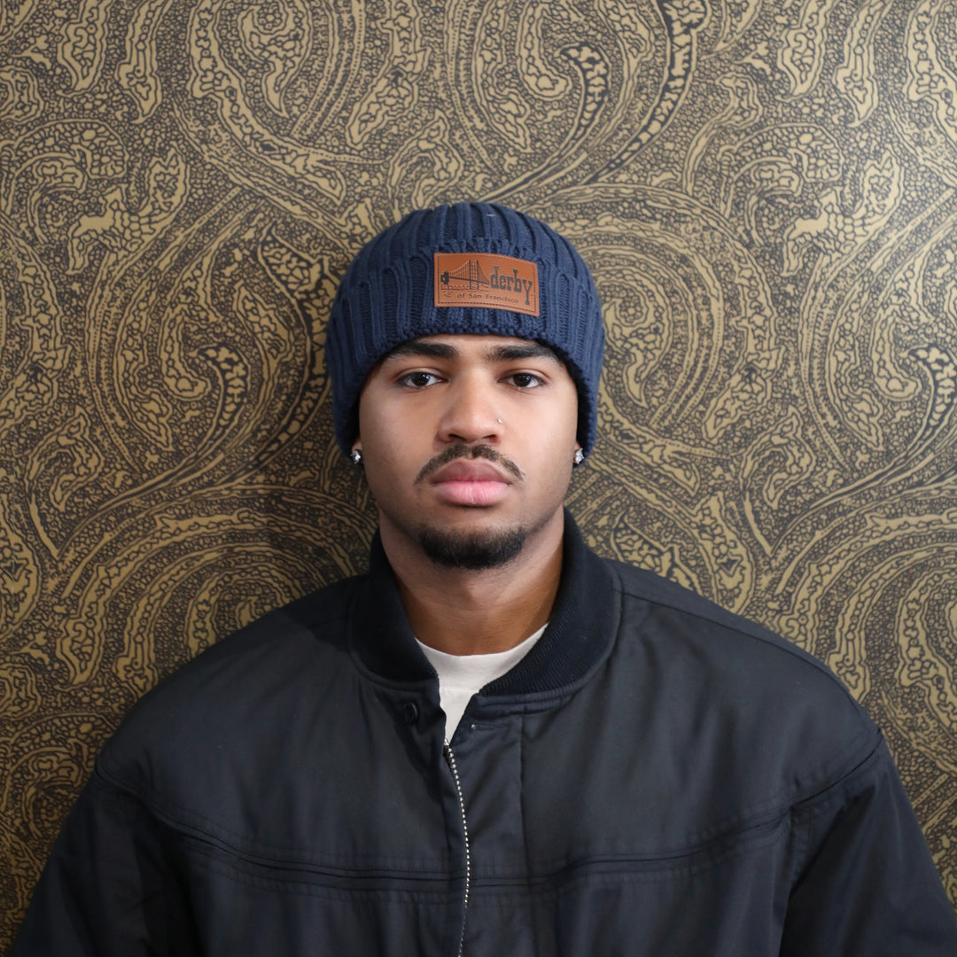 ribbed beanie navy 