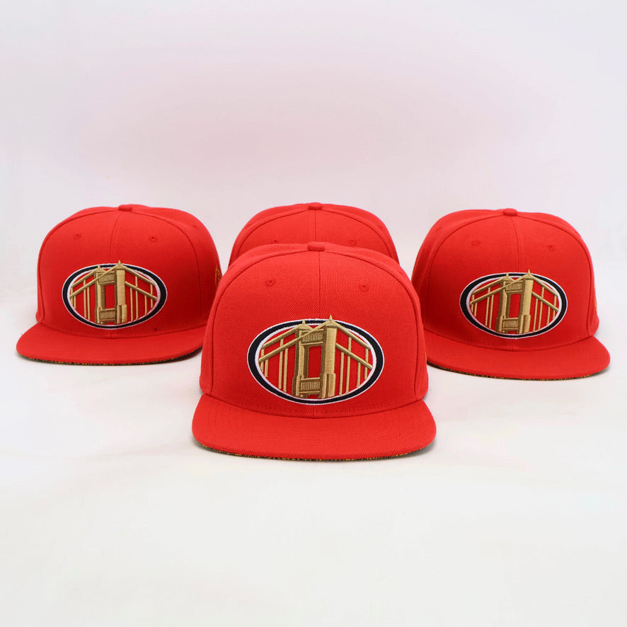 Oval Bridge Red Snapback