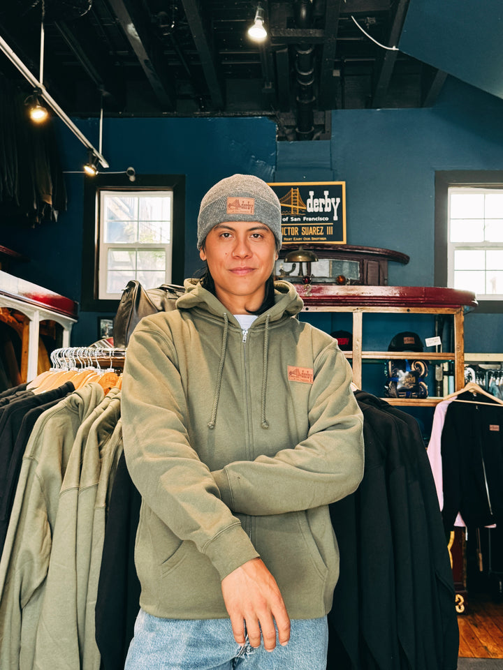 Zip-Up Army Green Hoodie