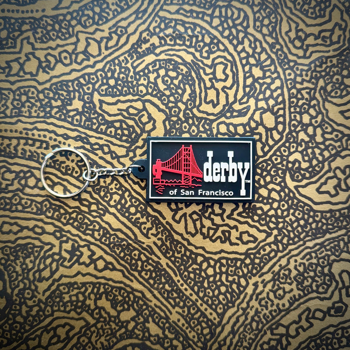 BLACK BACKGROUND, RED BRIDGE , WHITE LETTERS PLASTICS 
