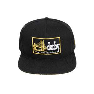 Black hat with the Derby logo