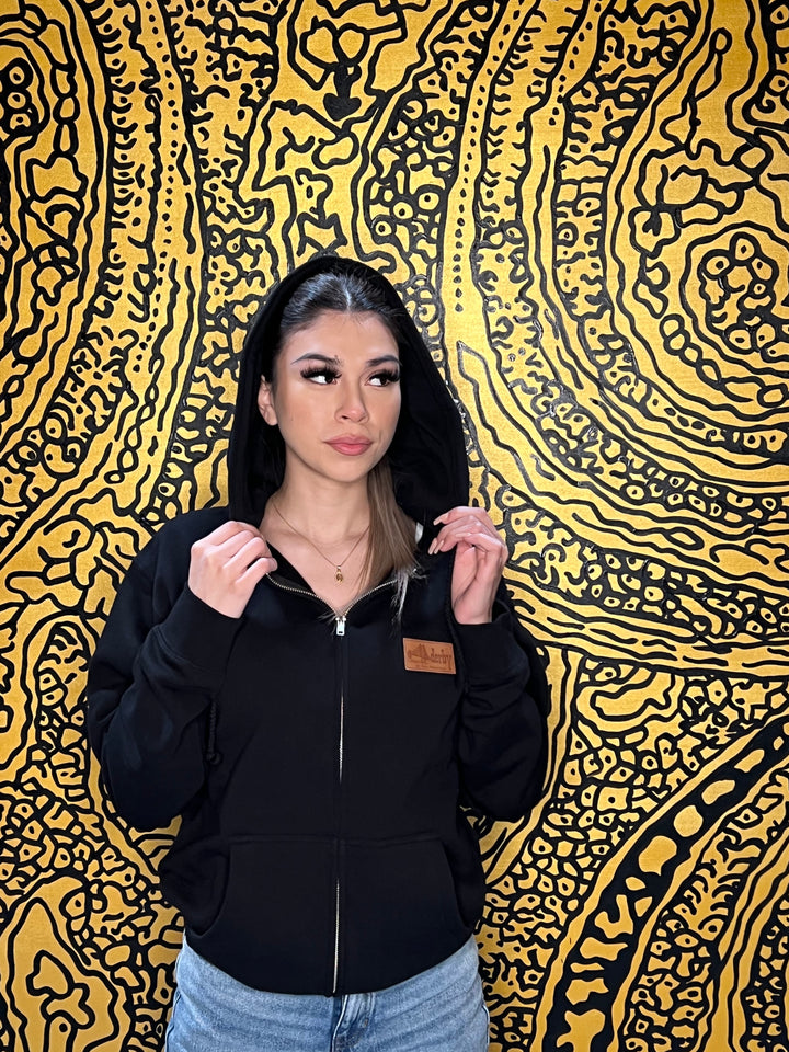 Zipper Black Hoodie