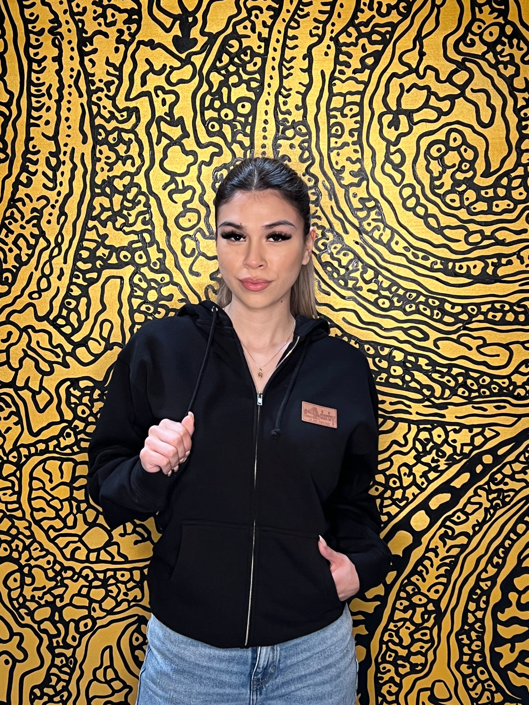 Zipper Black Hoodie
